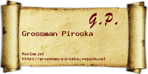 Grossman Piroska névjegykártya